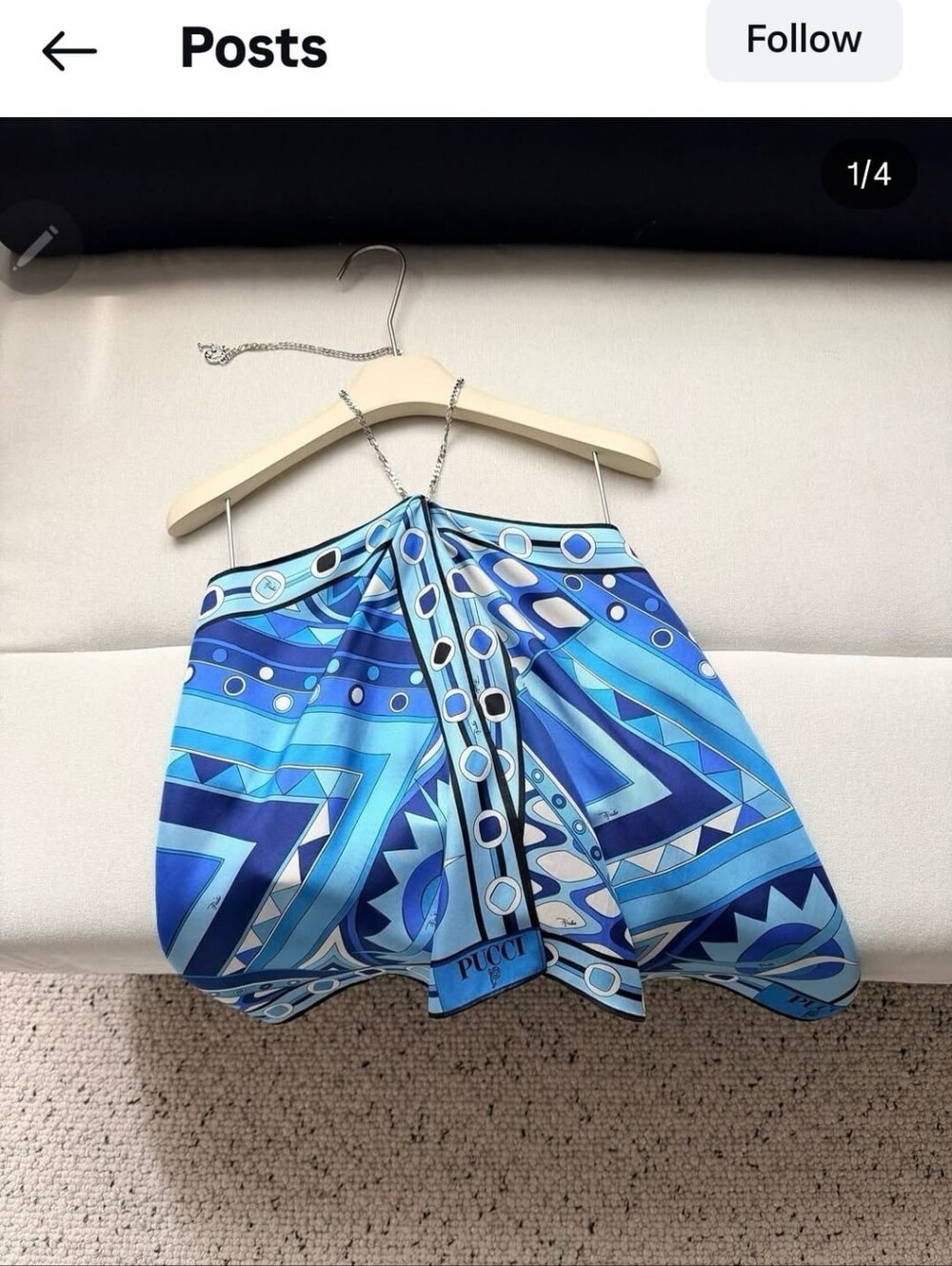Emilio Pucci Kids Blue Geometric One-Piece Swimsuit